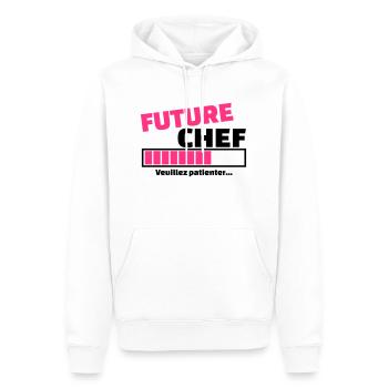 future chef - Sweat à capuche Premium bio Homme - blanc - Devant - Nico (187cm)