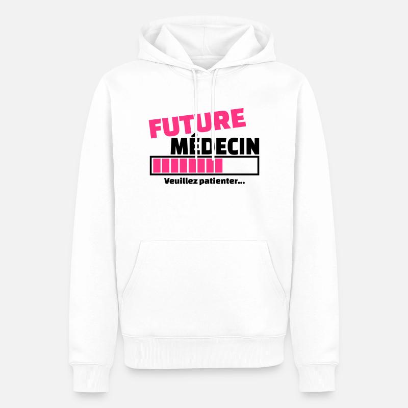 future médecin - Sweat à capuche Premium bio Homme - blanc