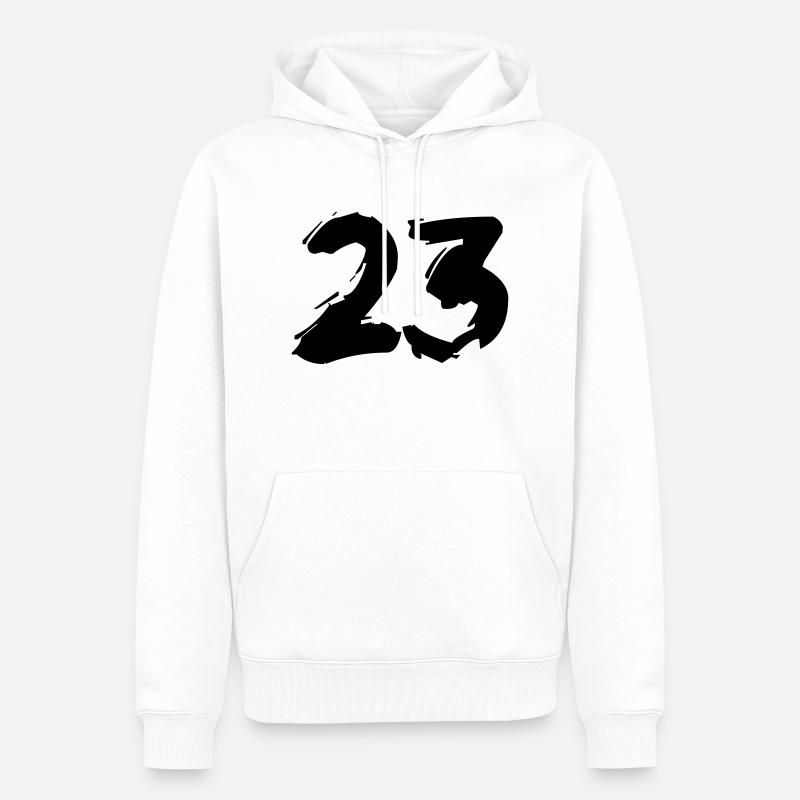 Brushed 23 - Männer Premium Bio Hoodie - Weiß