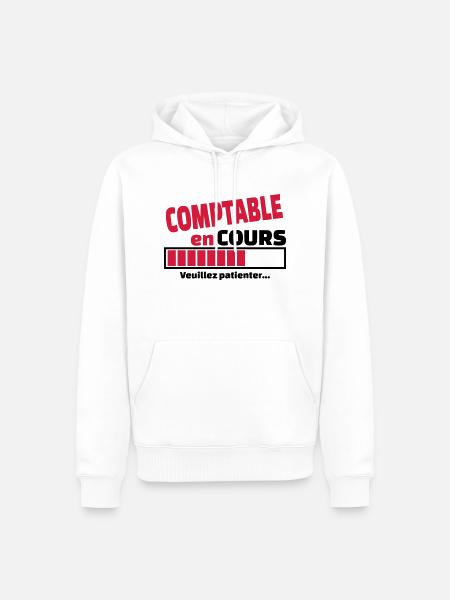 comptable en cours - Sweat à capuche Premium bio Homme - blanc