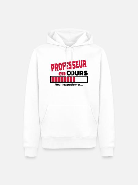 professeur en cours - Sweat à capuche Premium bio Homme - blanc