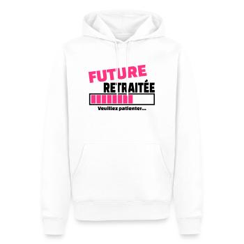 future retraitée - Sweat à capuche Premium bio Homme - blanc - Devant - Nico (187cm)