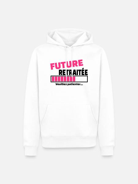 future retraitée - Sweat à capuche Premium bio Homme - blanc