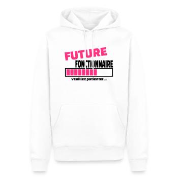 future fonctionnaire - Sweat à capuche Premium bio Homme - blanc - Devant - Nico (187cm)