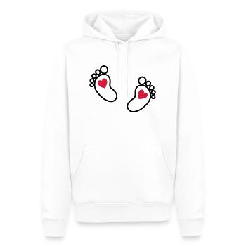 Bébé pieds - Sweat à capuche Premium bio Homme - blanc - Devant - Nico (187cm)
