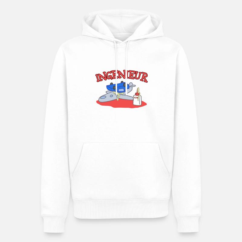 Mein Kind wird ... Ingenieur - Männer Premium Bio Hoodie - Weiß