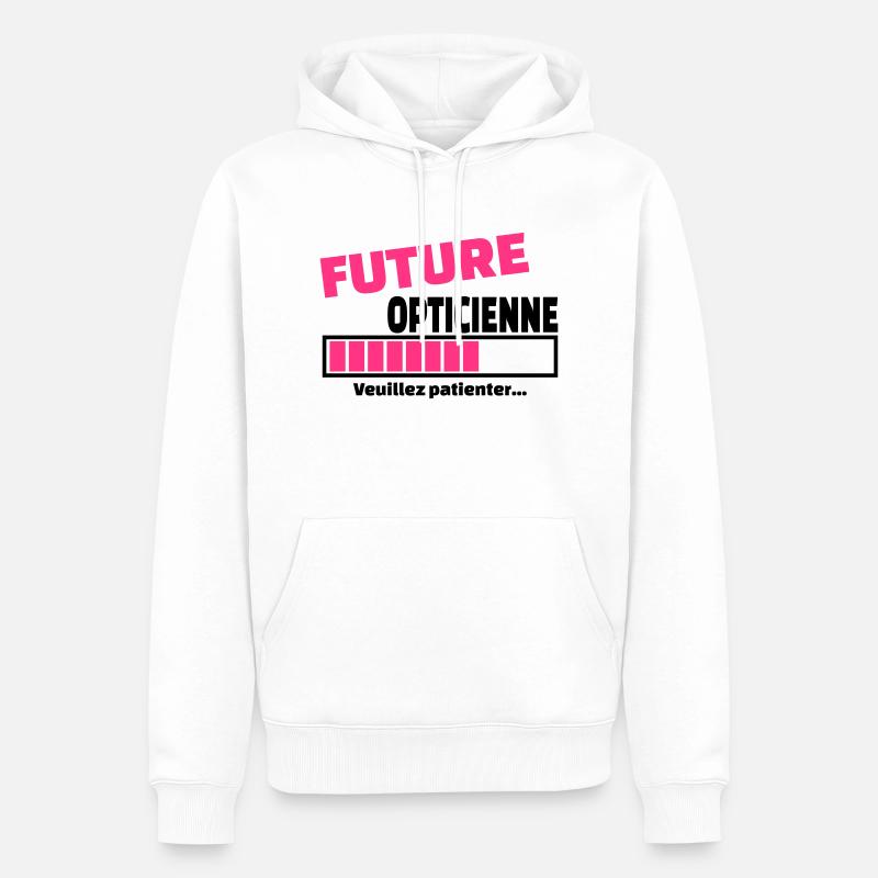 future opticienne - Sweat à capuche Premium bio Homme - blanc