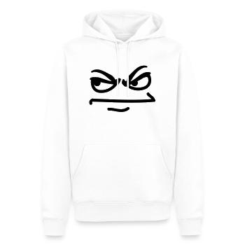 angry_face - Sweat à capuche Premium bio Homme - blanc - Devant - Nico (187cm)