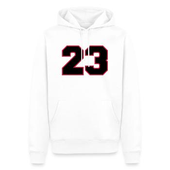 Number23 - Sweat à capuche Premium bio Homme - blanc - Devant - Nico (187cm)