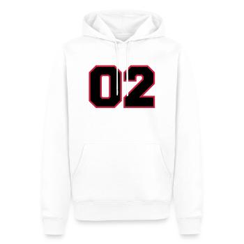 number02 - Sweat à capuche Premium bio Homme - blanc - Devant - Nico (187cm)