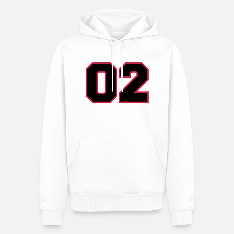 number02 - Männer Premium Bio Hoodie - Weiß