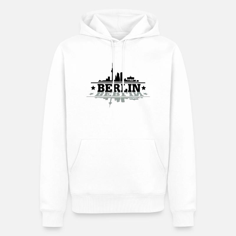 Berlin - Männer Premium Bio Hoodie - Weiß