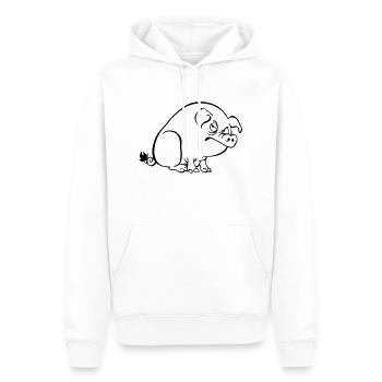 Alte Sau - Männer Premium Bio Hoodie - Weiß - Vorne - Nico (187cm)