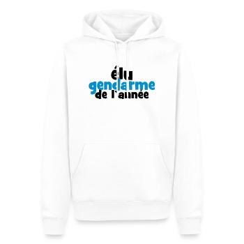 Elu Gendarme de l'année ! - Sweat à capuche Premium bio Homme - blanc - Devant - Nico (187cm)