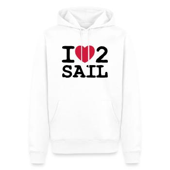 I LOVE 2 SAIL - 2 COLOUR - Sweat à capuche Premium bio Homme - blanc - Devant - Nico (187cm)
