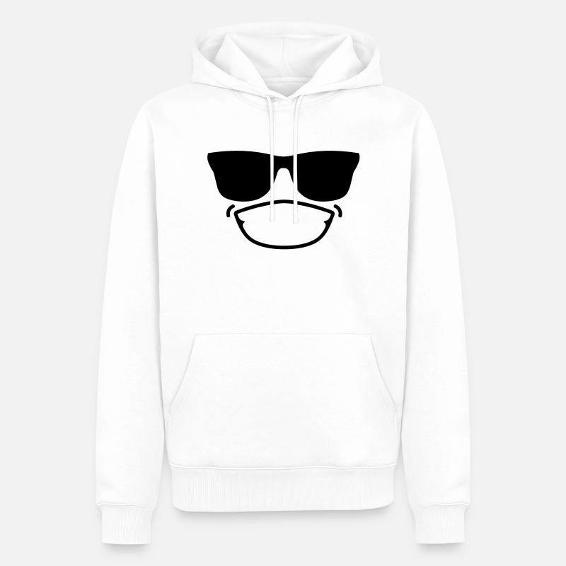 smiley12b - Männer Premium Bio Hoodie - Weiß