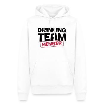 Drinking Team : Member - Sweat à capuche Premium bio Homme - blanc - Devant - Nico (187cm)