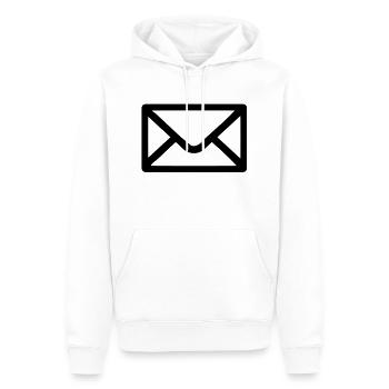 Brief Umschlag - Männer Premium Bio Hoodie - Weiß - Vorne - Nico (187cm)