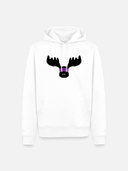elch_mit_sonnenbrillebrille - Sweat à capuche Premium bio Homme - blanc