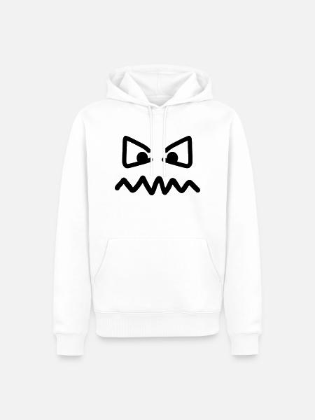 Yeux - Sweat à capuche Premium bio Homme - blanc