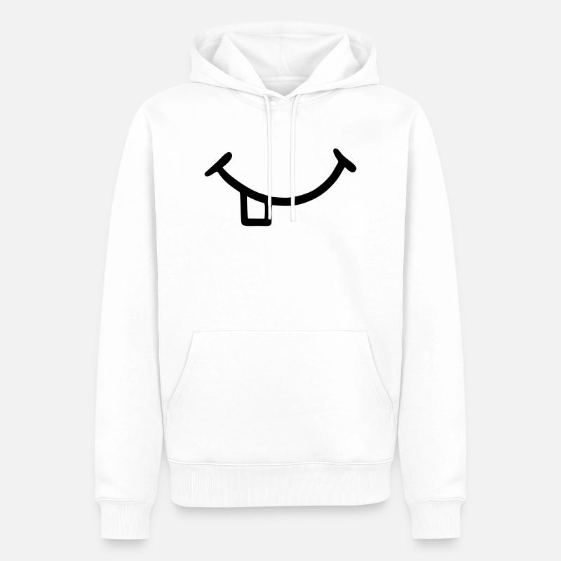 Bouche avec des dents - Sweat à capuche Premium bio Homme - blanc