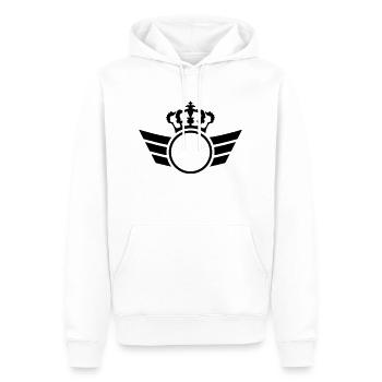 Crown Logo - Männer Premium Bio Hoodie - Weiß - Vorne - Nico (187cm)