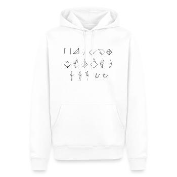Bastelanleitung Origami Kranich - Männer Premium Bio Hoodie - Weiß - Vorne - Nico (187cm)
