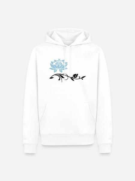 blume - Männer Premium Bio Hoodie - Weiß