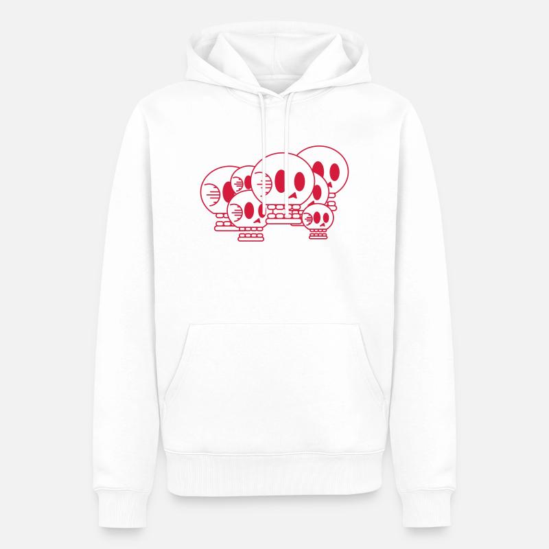 Bouquet De Crâne Rouge Blanc - Sweat à capuche Premium bio Homme - blanc