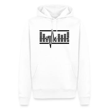 _beat_2_f1 - Sweat à capuche Premium bio Homme - blanc - Devant - Nico (187cm)