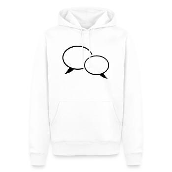 sprechblase_f1 - Men’s Premium Organic Hoodie - white - Front - Nico (187cm)
