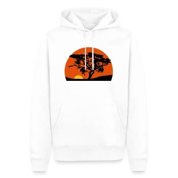 Singe du coucher du soleil de l'Afrique arbre - Sweat à capuche Premium bio Homme - blanc - Devant - Nico (187cm)