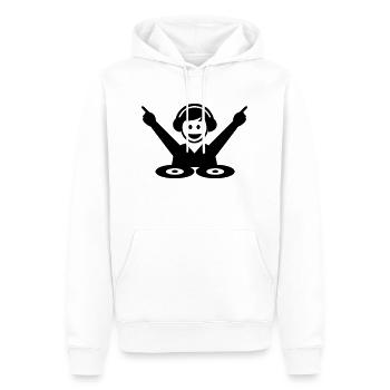 DJ - Sweat à capuche Premium bio Homme - blanc - Devant - Nico (187cm)