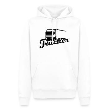 Trucker - Sweat à capuche Premium bio Homme - blanc - Devant - Nico (187cm)