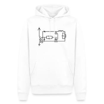 Roehrenradio1 - Männer Premium Bio Hoodie - Weiß - Vorne - Nico (187cm)