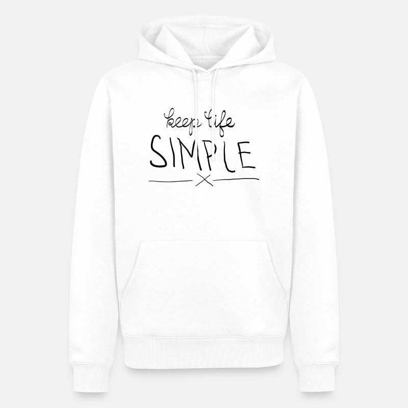 Keep Life Simple - Männer Premium Bio Hoodie - Weiß