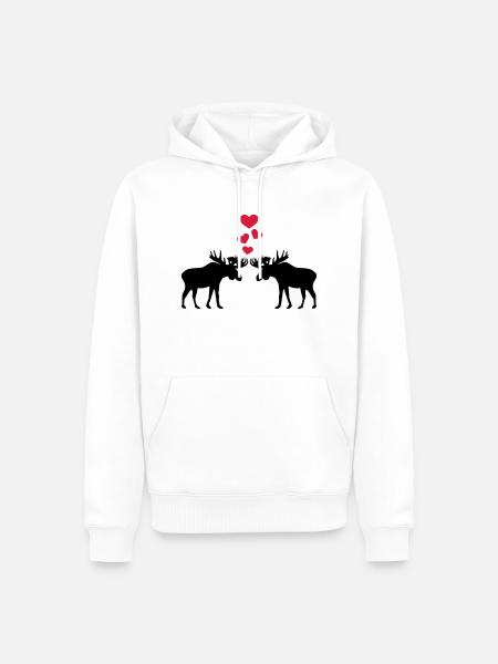 Elks - Men’s Premium Organic Hoodie - white