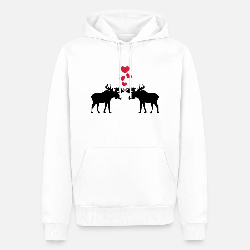 Élan - Sweat à capuche Premium bio Homme - blanc