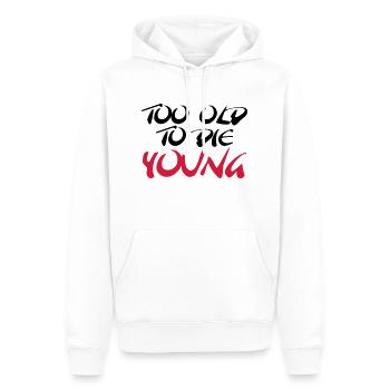 Too old to die young - Sweat à capuche Premium bio Homme - blanc - Devant - Nico (187cm)