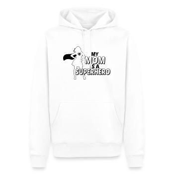 My mom is a Superhero-Meine Mama ist ein Superheld - Männer Premium Bio Hoodie - Weiß - Vorne - Nico (187cm)