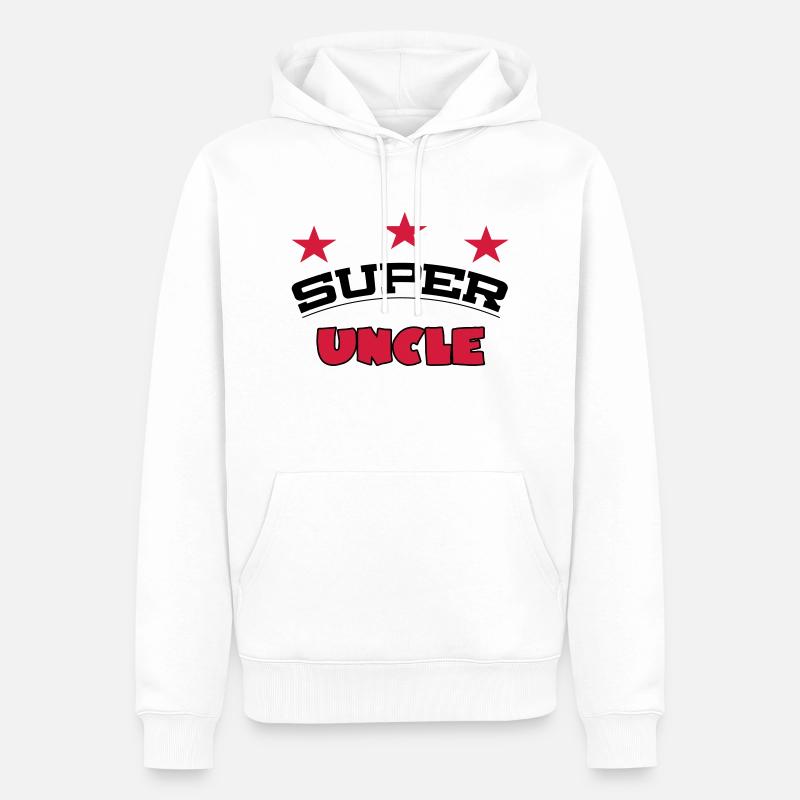 Super uncle - Männer Premium Bio Hoodie - Weiß