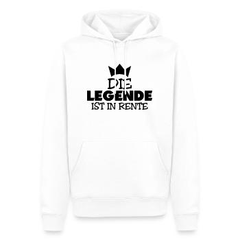 die legende ist in rente - Männer Premium Bio Hoodie - Weiß - Vorne - Nico (187cm)