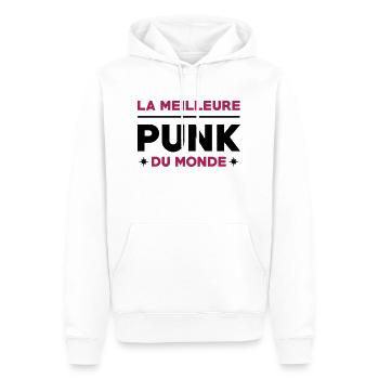 Punk / Rock / Musique / Musicien / Anarchiste - Sweat à capuche Premium bio Homme - blanc - Devant - Nico (187cm)