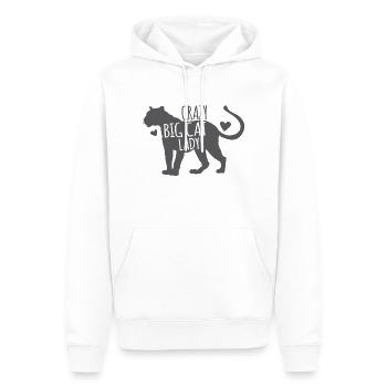 Verrückte Raubkatzendame mit schwarzem Panther - Männer Premium Bio Hoodie - Weiß - Vorne - Nico (187cm)