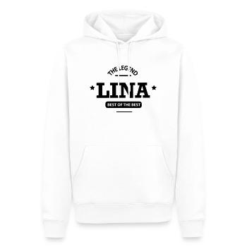 lina - Männer Premium Bio Hoodie - Weiß - Vorne - Nico (187cm)