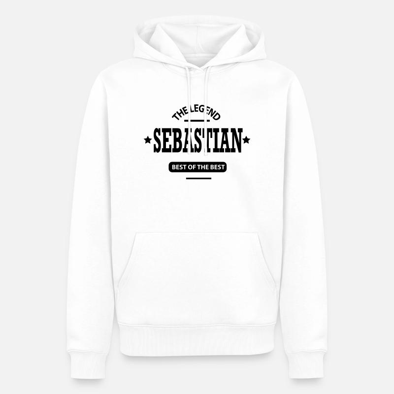 sebastian - Männer Premium Bio Hoodie - Weiß