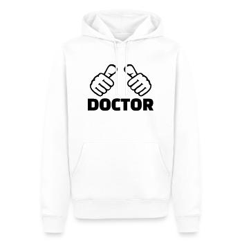 Docteur - Sweat à capuche Premium bio Homme - blanc - Devant - Nico (187cm)
