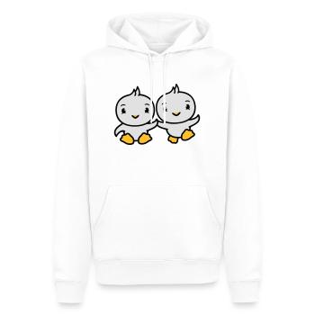 2 friends team couple couple party cool chick cute - Men’s Premium Organic Hoodie - white - Front - Nico (187cm)