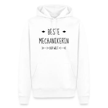 mécanique / mécanicien / mécano / garage - Sweat à capuche Premium bio Homme - blanc - Devant - Nico (187cm)