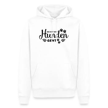 die mit den hunden geht - Männer Premium Bio Hoodie - Weiß - Vorne - Nico (187cm)